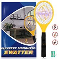 Karvipark Matamoscas Eléctrica-Raqueta Matamosquito de 2AA Baterías Eliminador de Insectos de Mano para Exterior e…